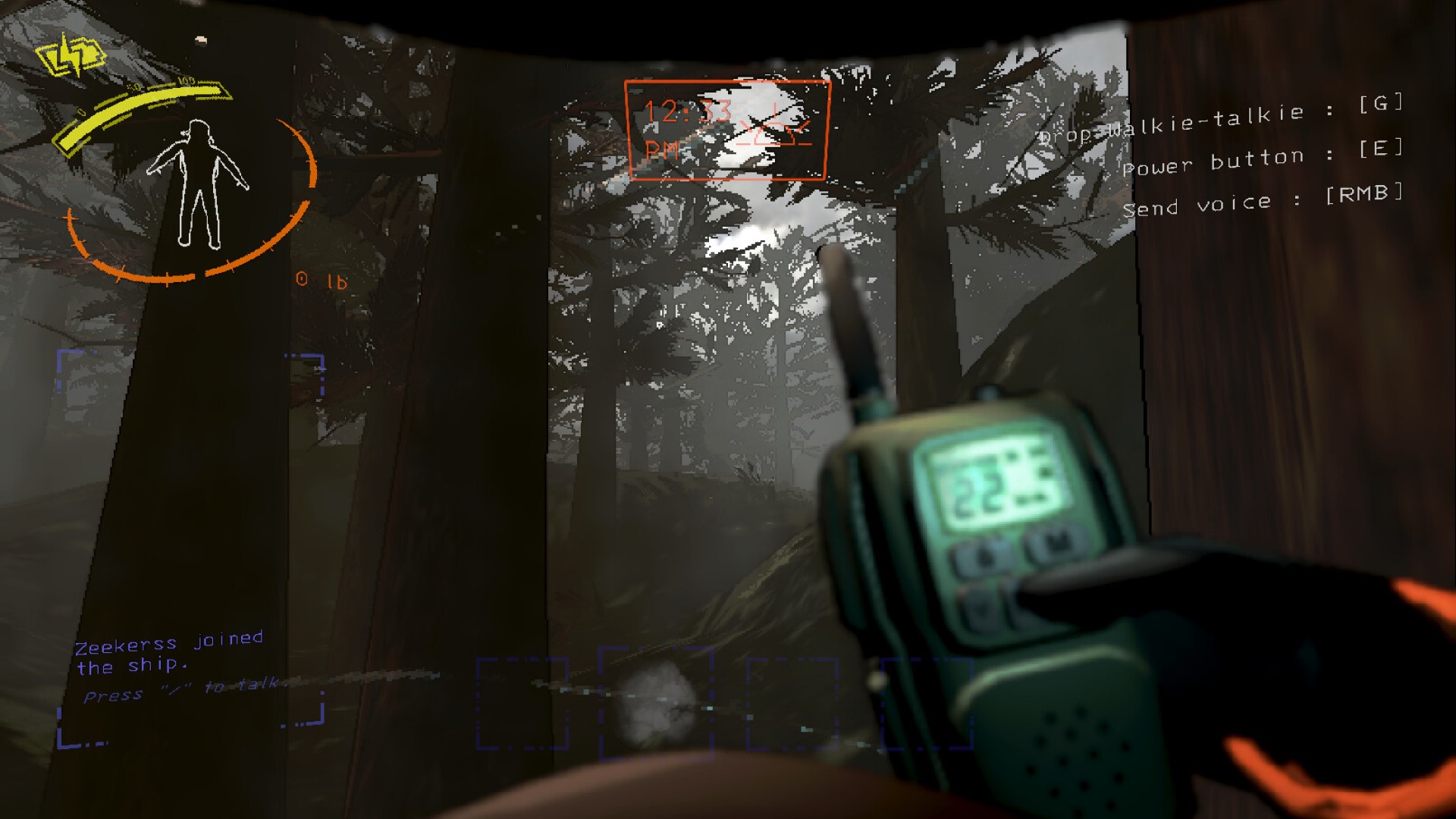 Player in Lethal Company using their radio