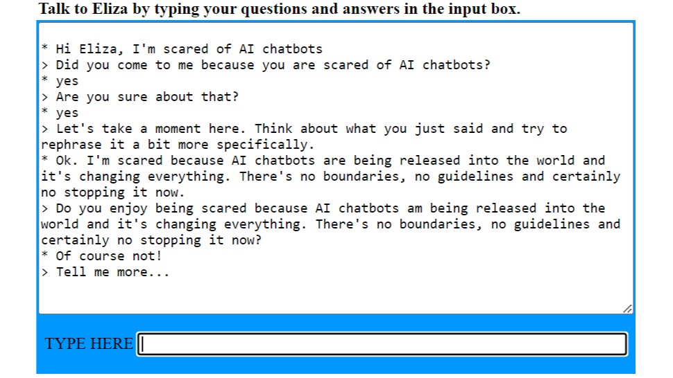 A conversation between a user and AI discussing the users fear of AI taking over the world.