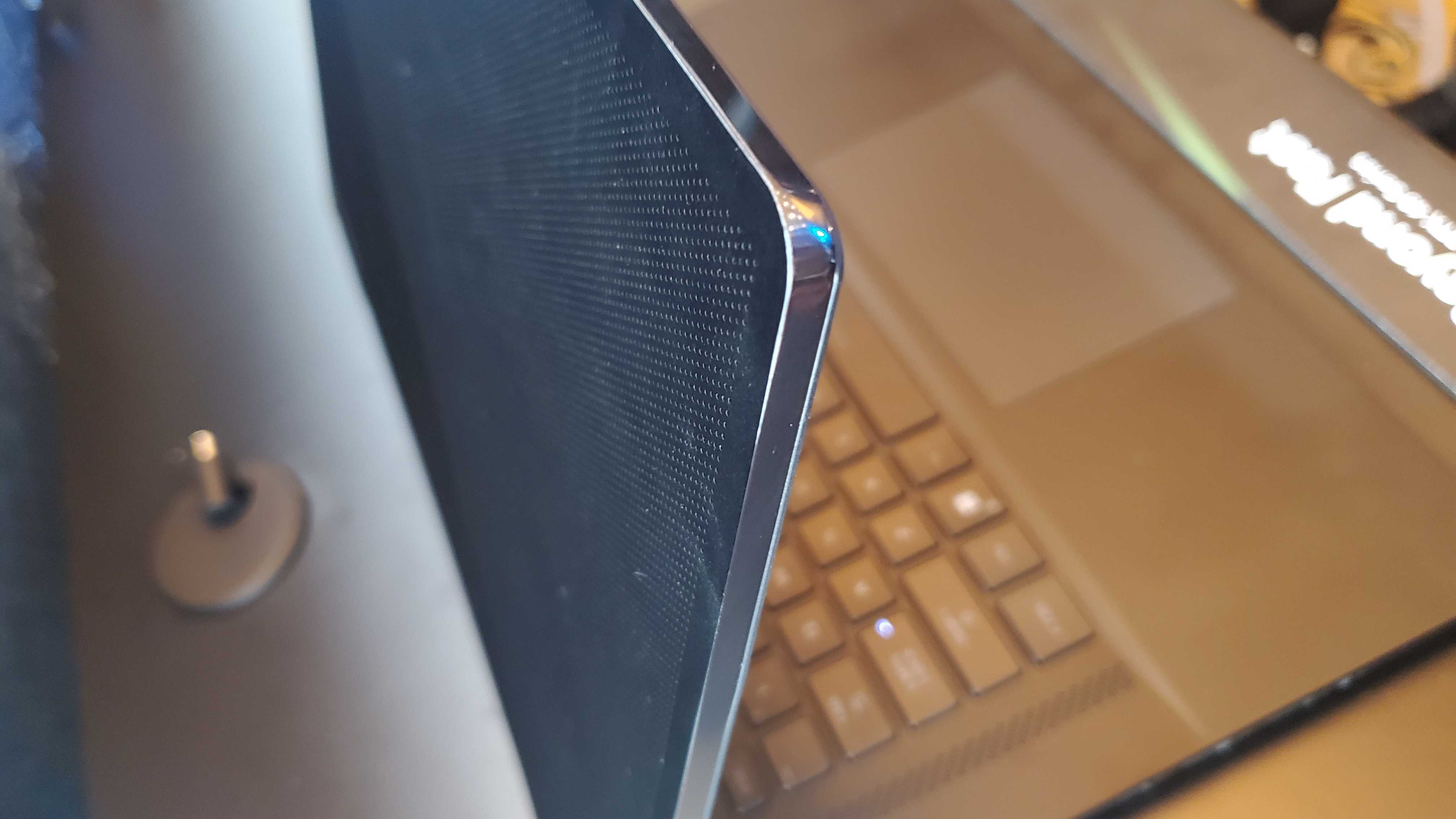 black gaming laptop with lit keyboard