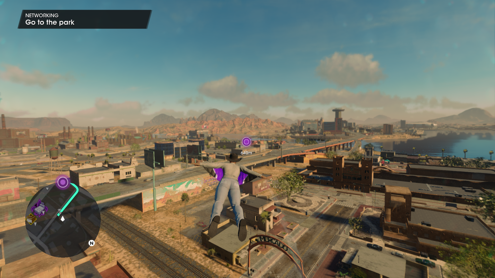 Saints Row wingsuit guide, in flight