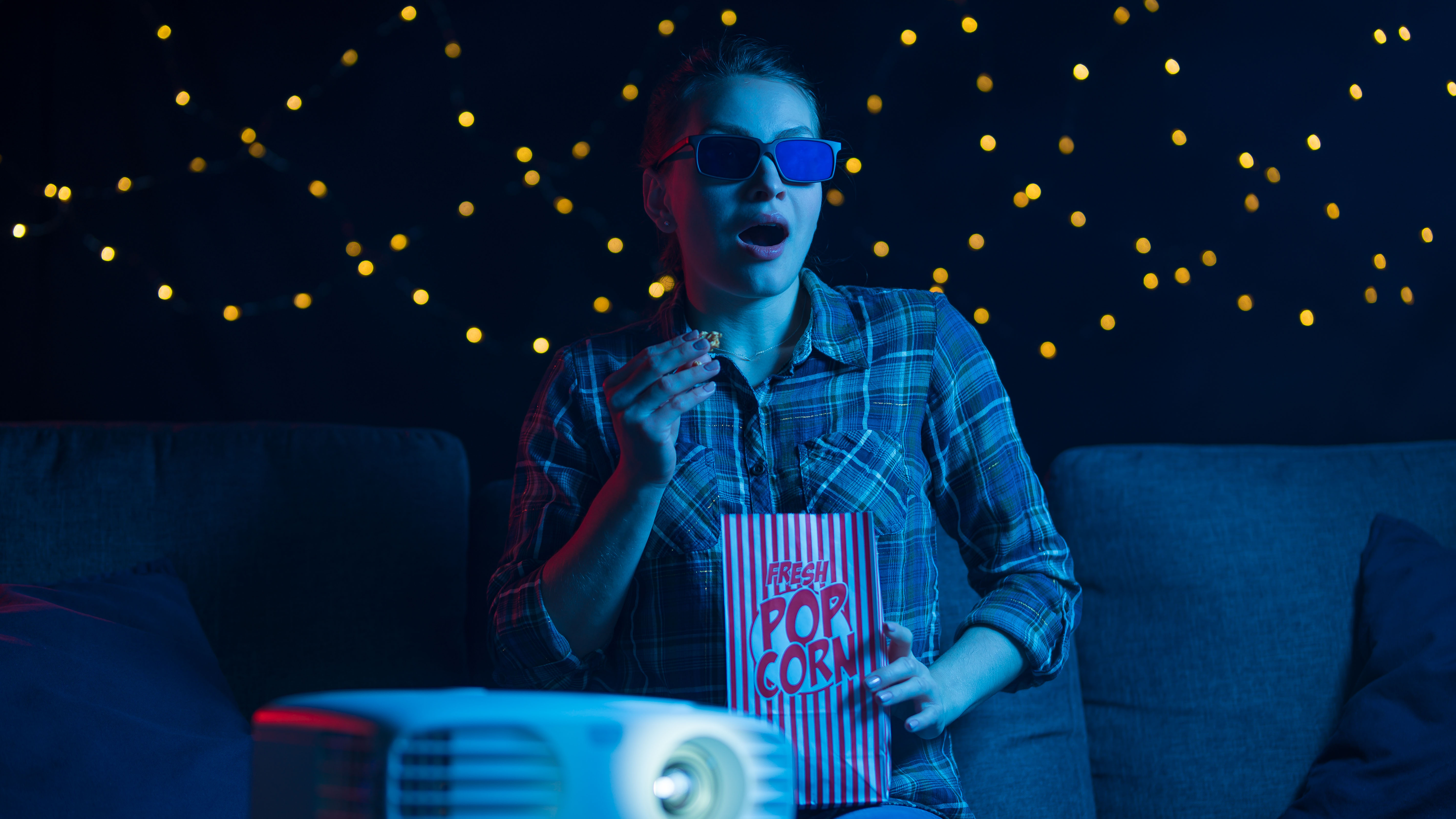 Movie night with 3D glasses