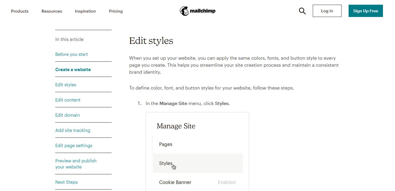 These are Mailchimp's website building instructions&amp;nbsp;