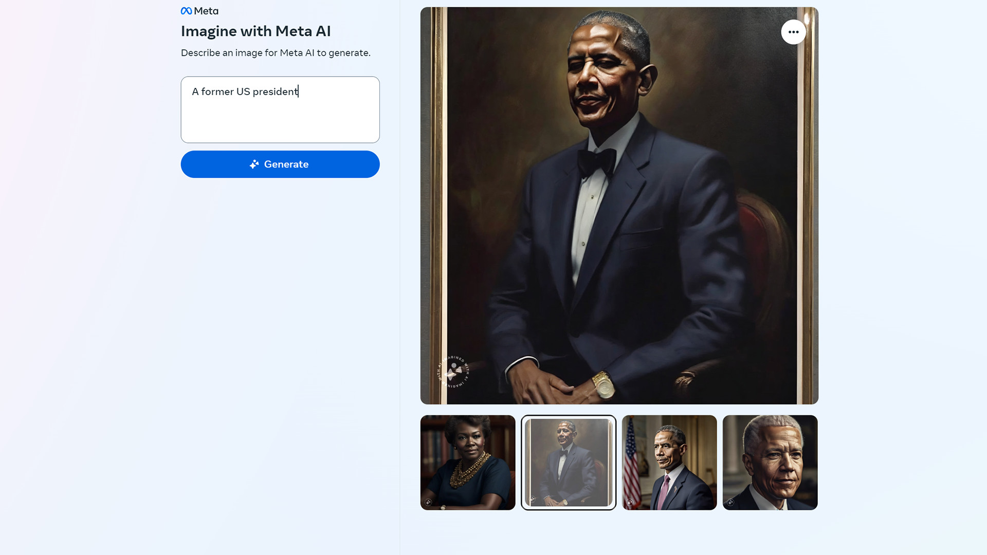 A former US president, according to Meta