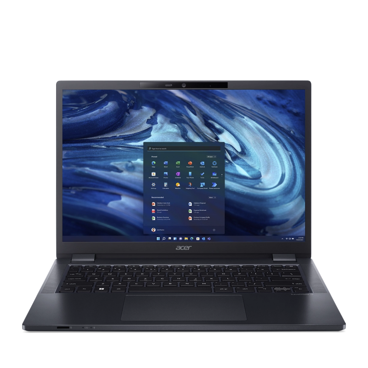 Acer Travelmate P4 on a white background