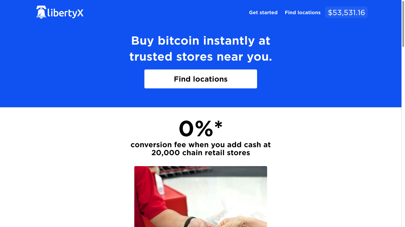 screenshot of LibertyX's website