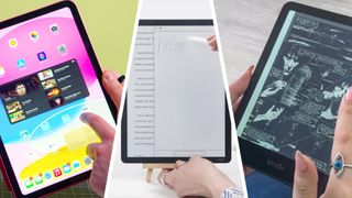 (From left) iPad 11th-gen (A16), Kindle Scribe Colorsoft and Kindle Paperwhite)