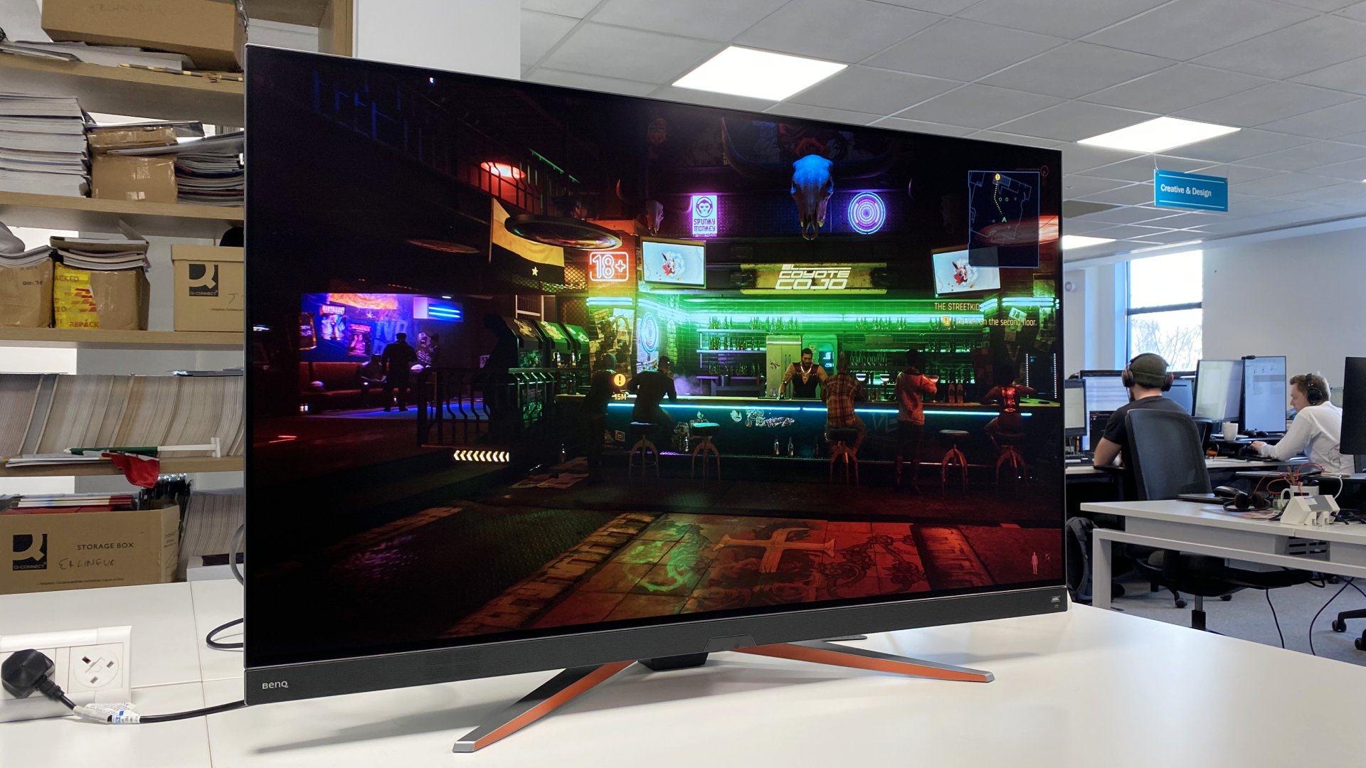 BenQ Mobiuz EX480UZ in an office setting