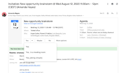 RSVP in Gmail