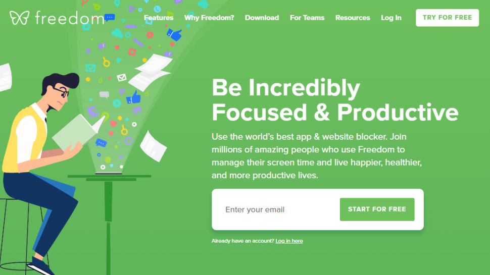 Website screenshot for Freedom