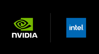 The Nvidia and Intel Logos side by side against a black background