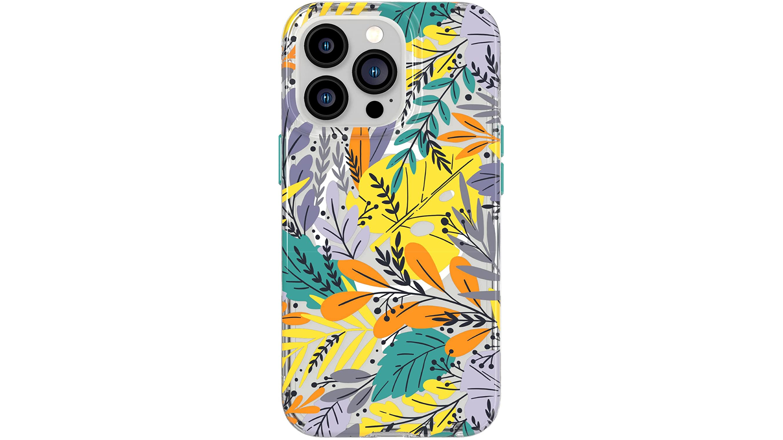 Apple iPhone 13 Pro in tech21 Evo Art Case leaves