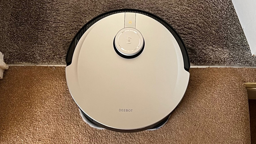 The Ecovacs Deebot X1 Omni on carpet