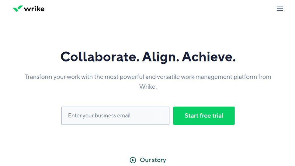 Website screenshot for Wrike