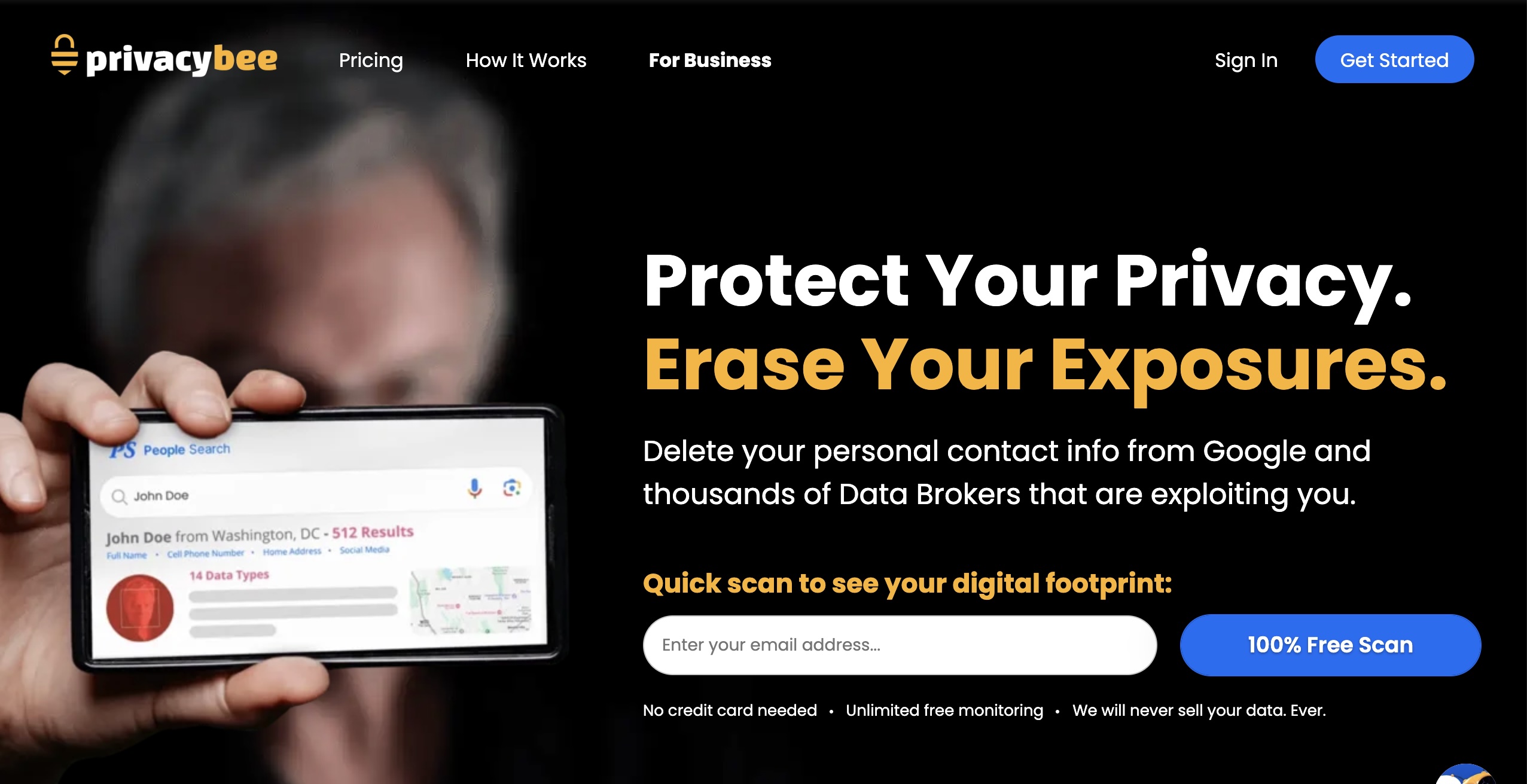 Privacy Bee homepage 2026