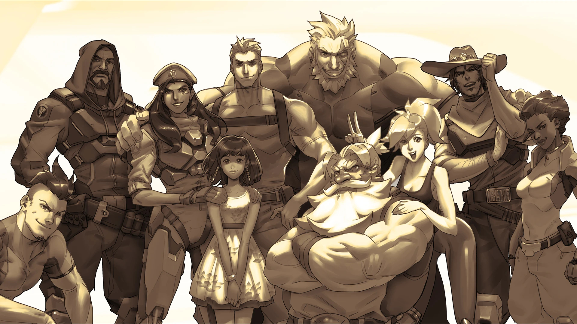 Ana with Overwatch team