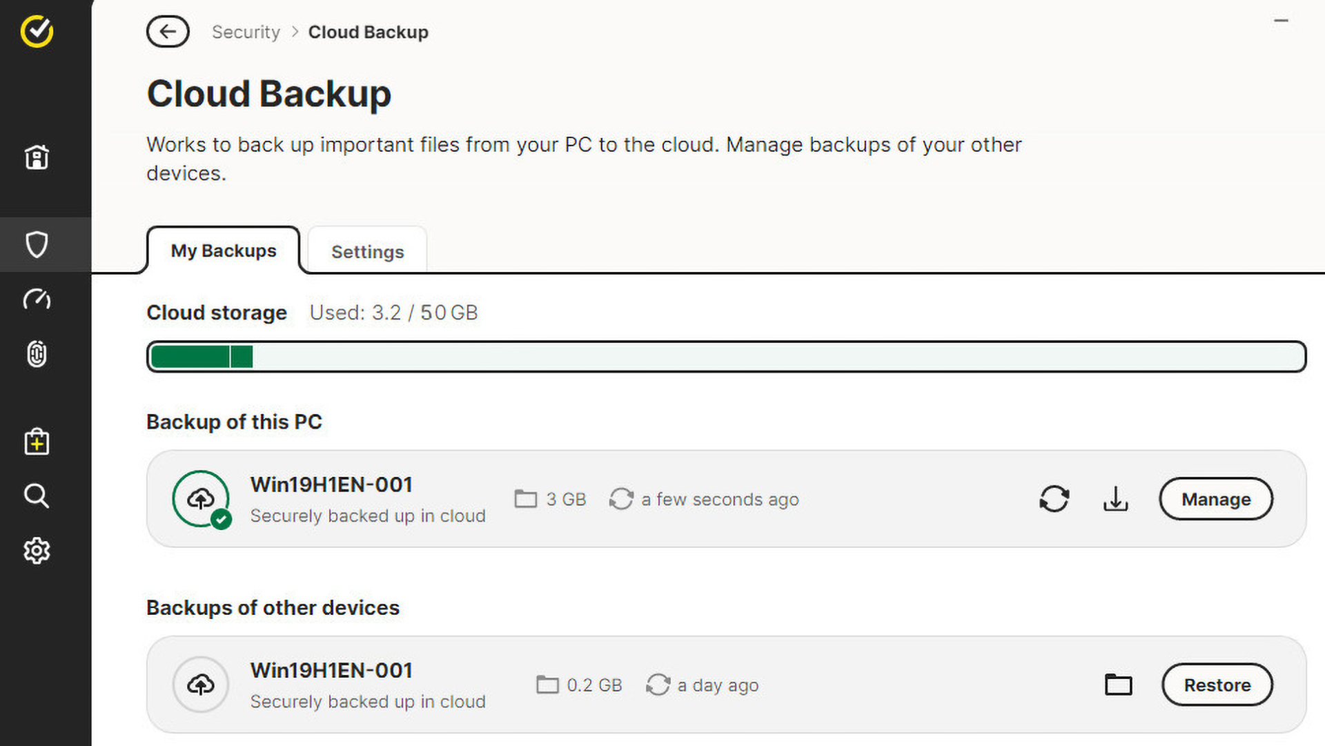 Complete device backups