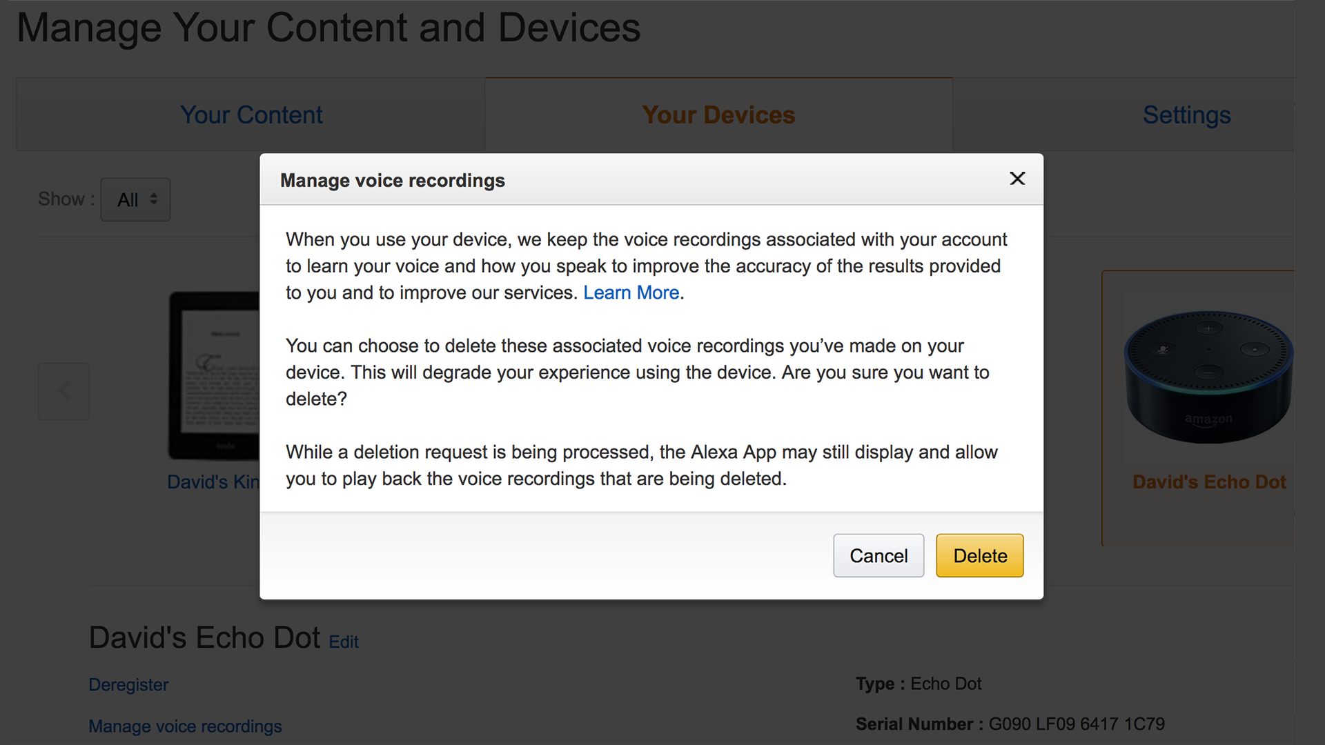 6. Delete your history