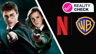 A Harry Potter image next to the Netflix and Warner Bros. Discovery logos