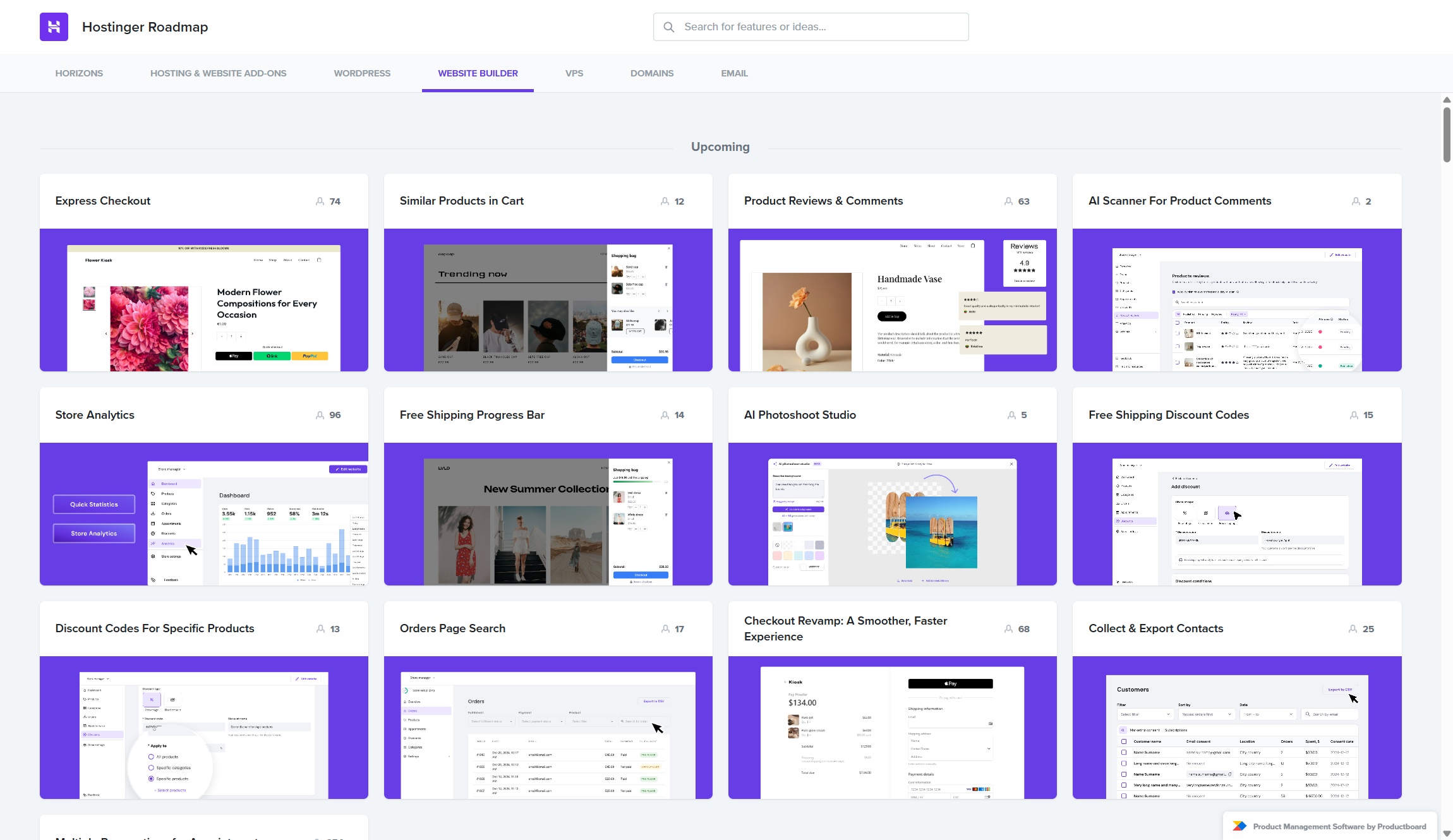 Hostinger Website Builder features