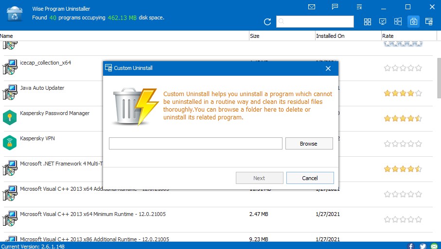 Custom Uninstall