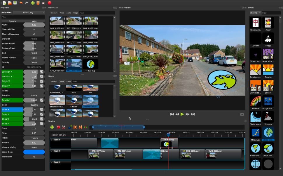 OpenShot keyframing tools in action