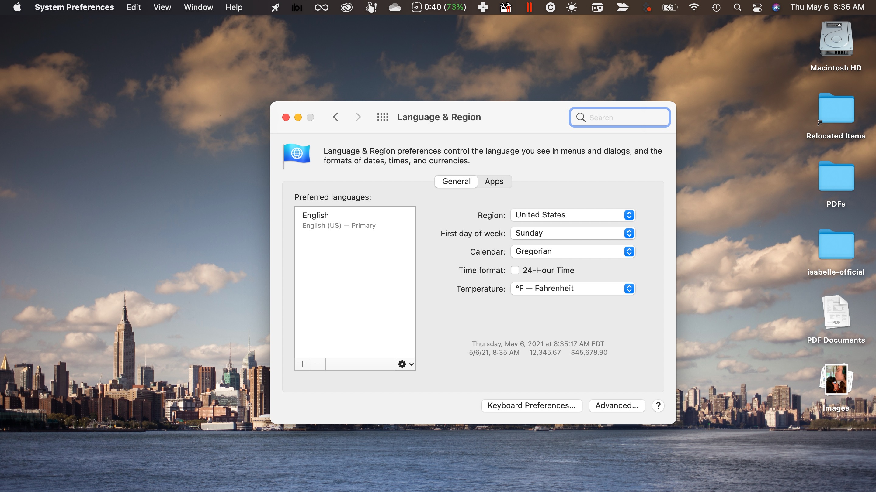 macOS Big Sur language