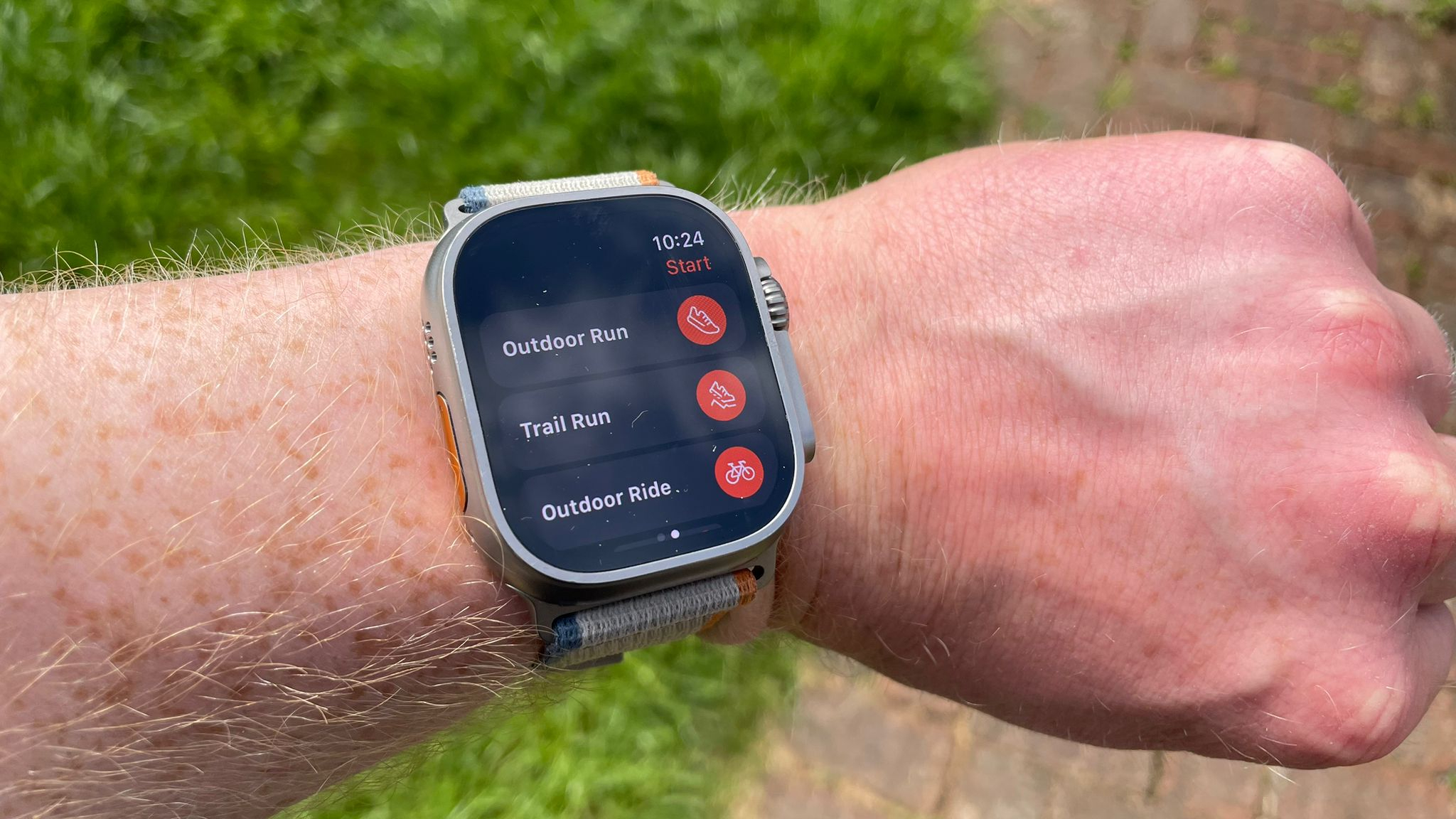 Strava displayed on an Apple Watch Ultra 2