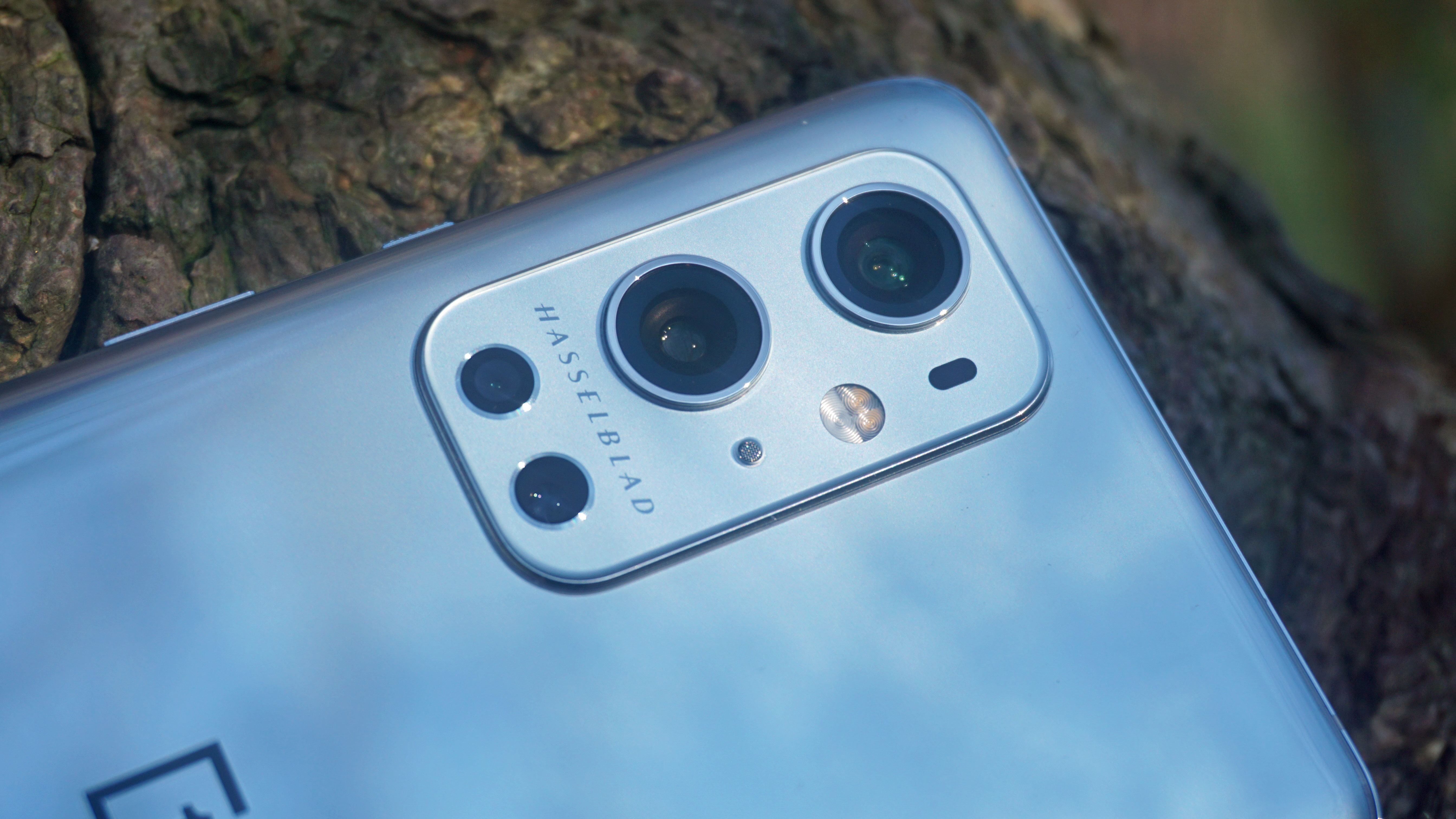 A close-up of the camera on a OnePlus 9 Pro