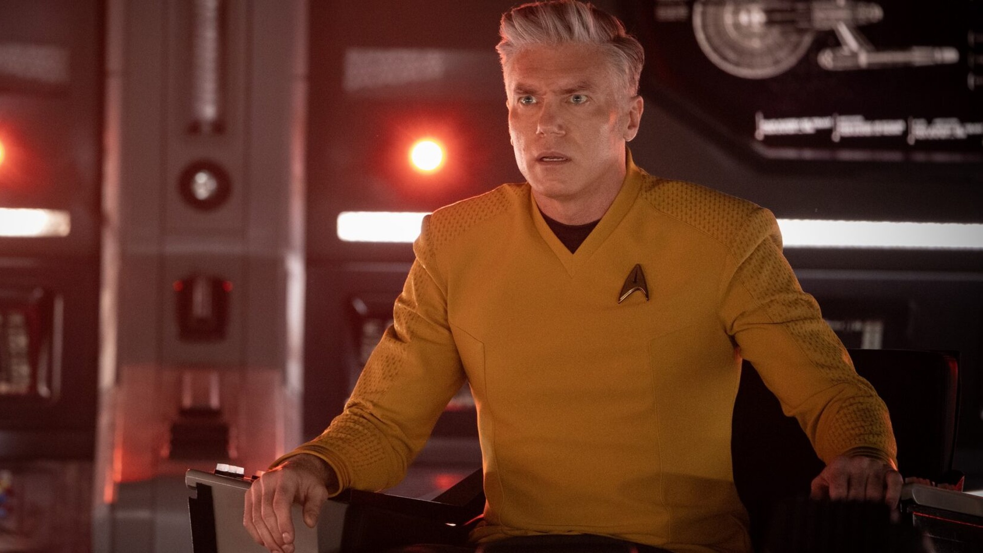 Anson Mount as Capt. Christopher Pike in Star Trek: Strange New Worlds season 4