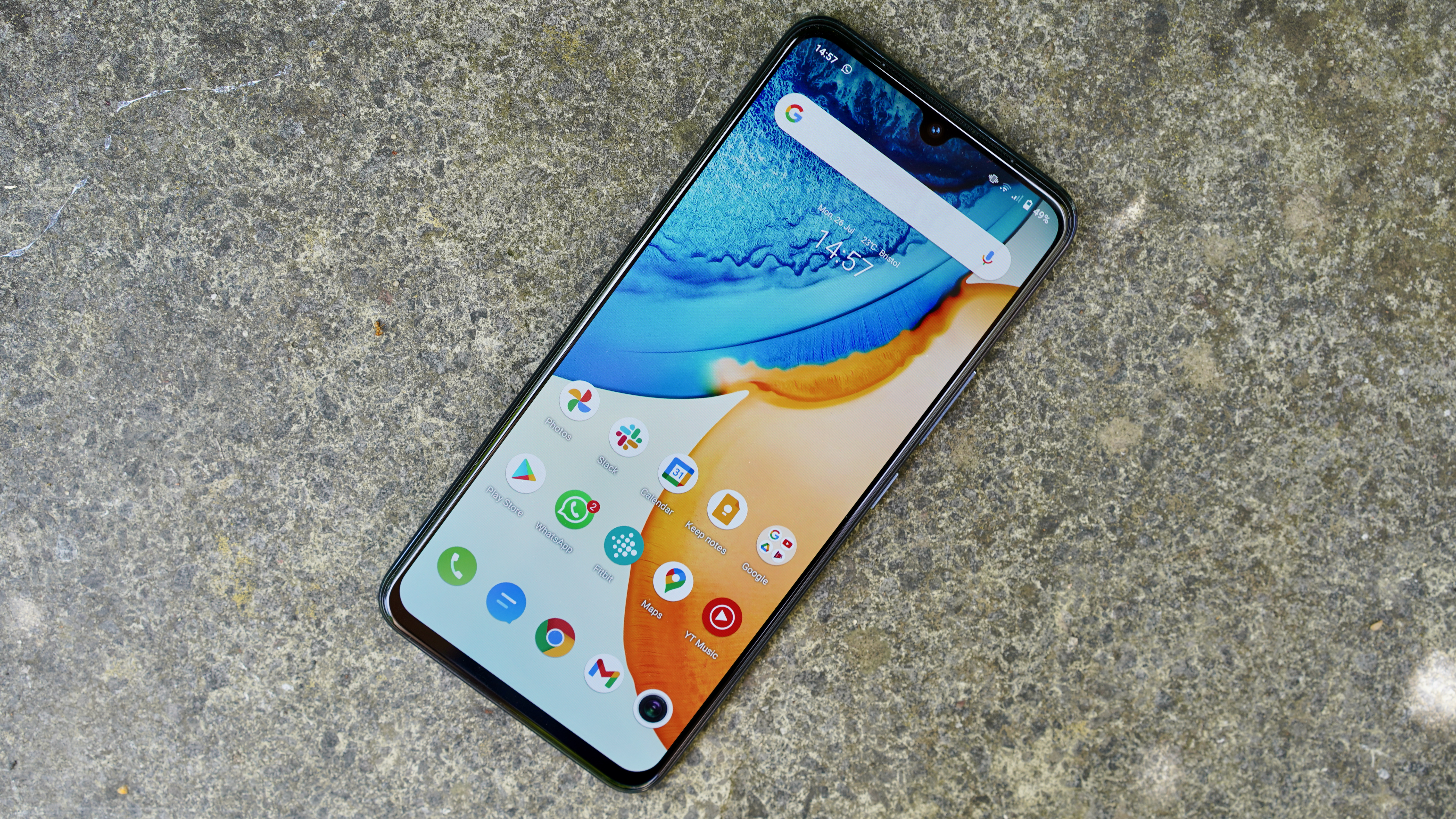 A photo of the Vivo V21 5G from the front