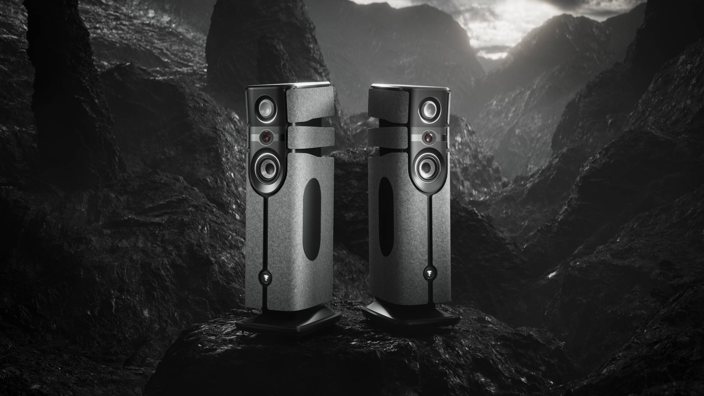 The Focal Diva Alta Utopia on a mountainous background.