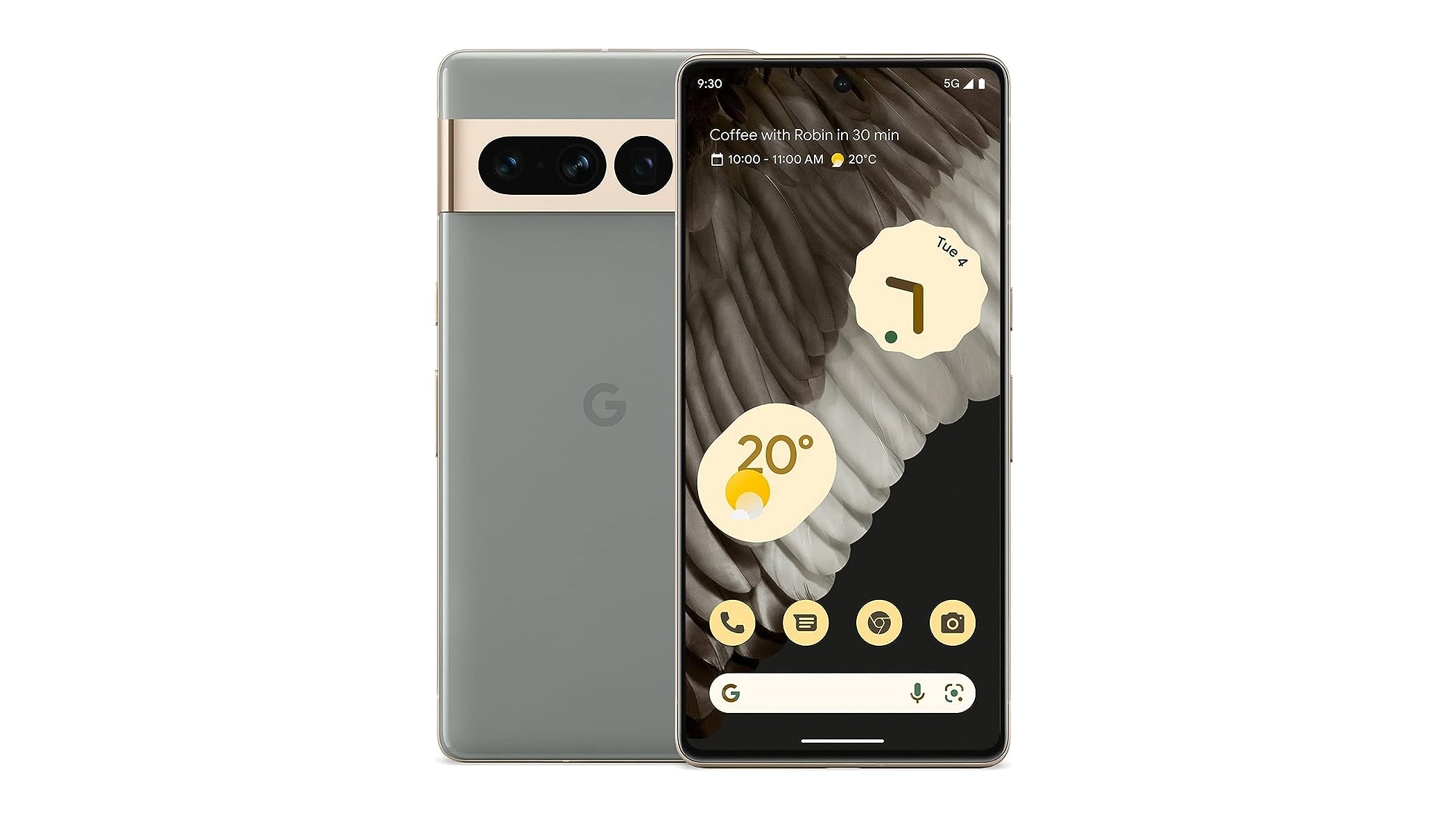 The Google Pixel 7 Pro from the front and back