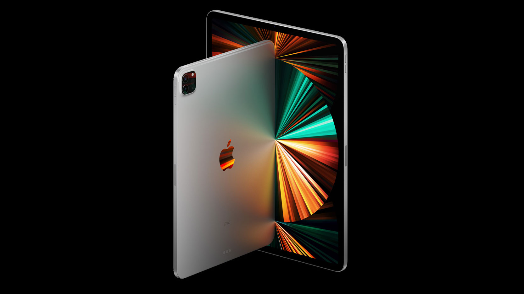 The iPad Pro on a black background