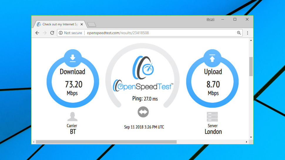 We use OpenSpeedTest to test the performance of every VPN we review (Image credit: OpenSpeedTest)