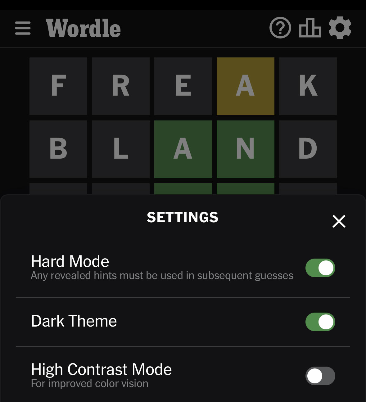 Wordle Hard Mode