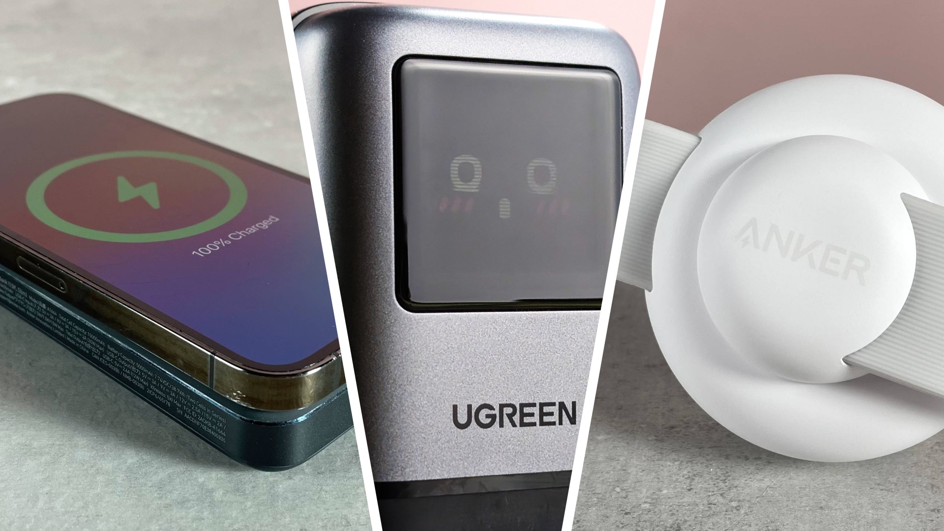 Three different travel charging options