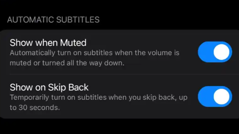 A screen shot of Apple TV Plus' new settings