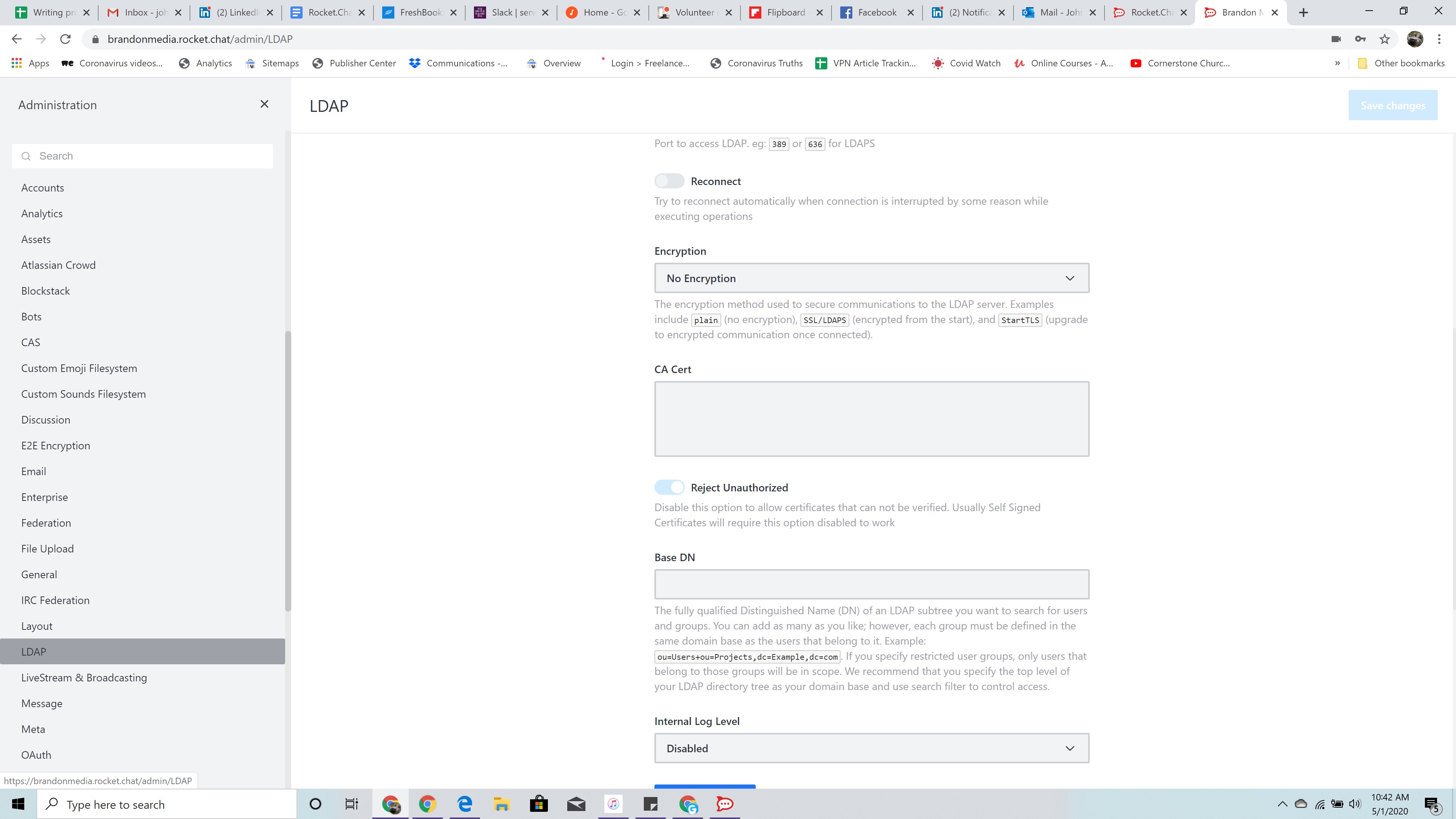 Admin Settings
