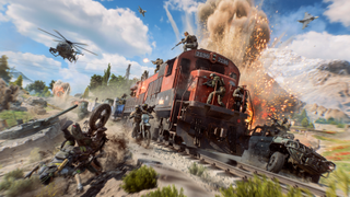 A promotional action shot of online players in Battlefield 6 Season 3.