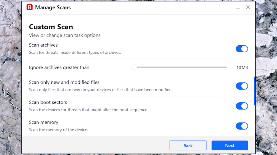 Custom scan