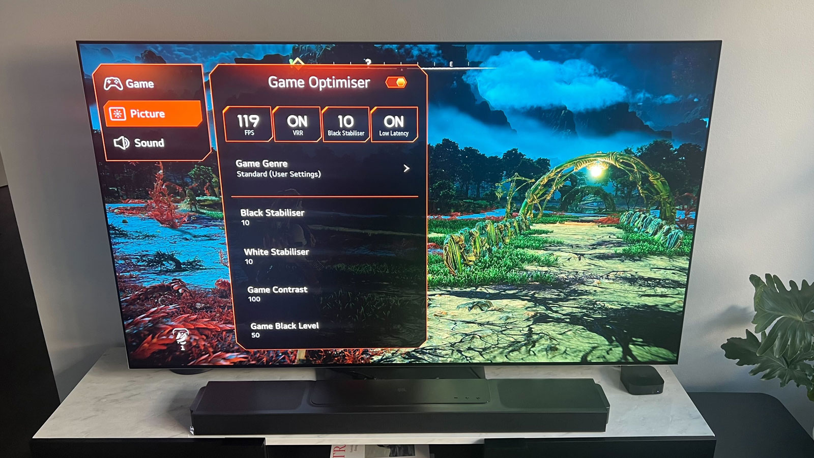 LG G3 OLED showing Game Optimiser