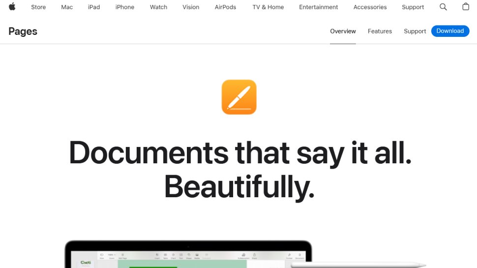 Pages website screenshot (November 2025).