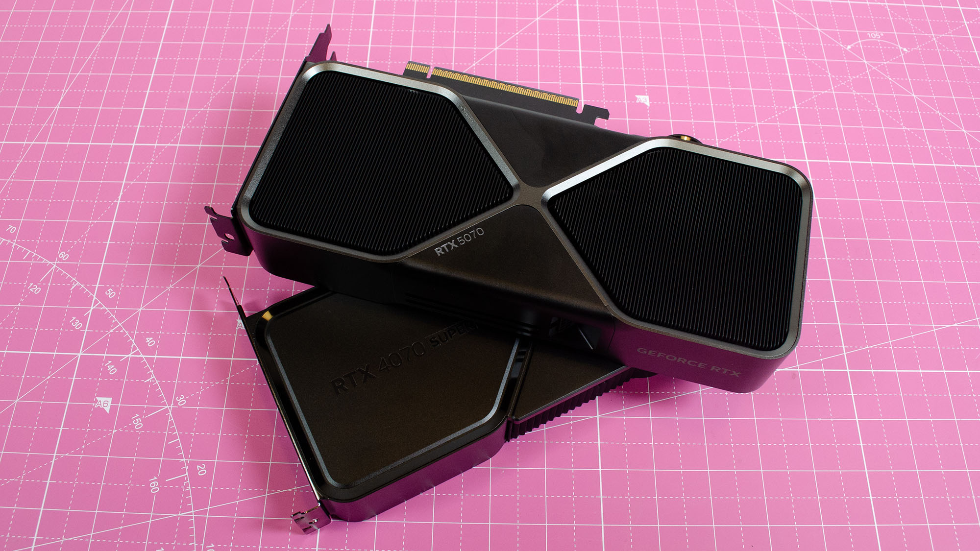 An Nvidia GeForce RTX 5070 and RTX 4070 Super, two graphics cards that can benefit from Resizable BAR