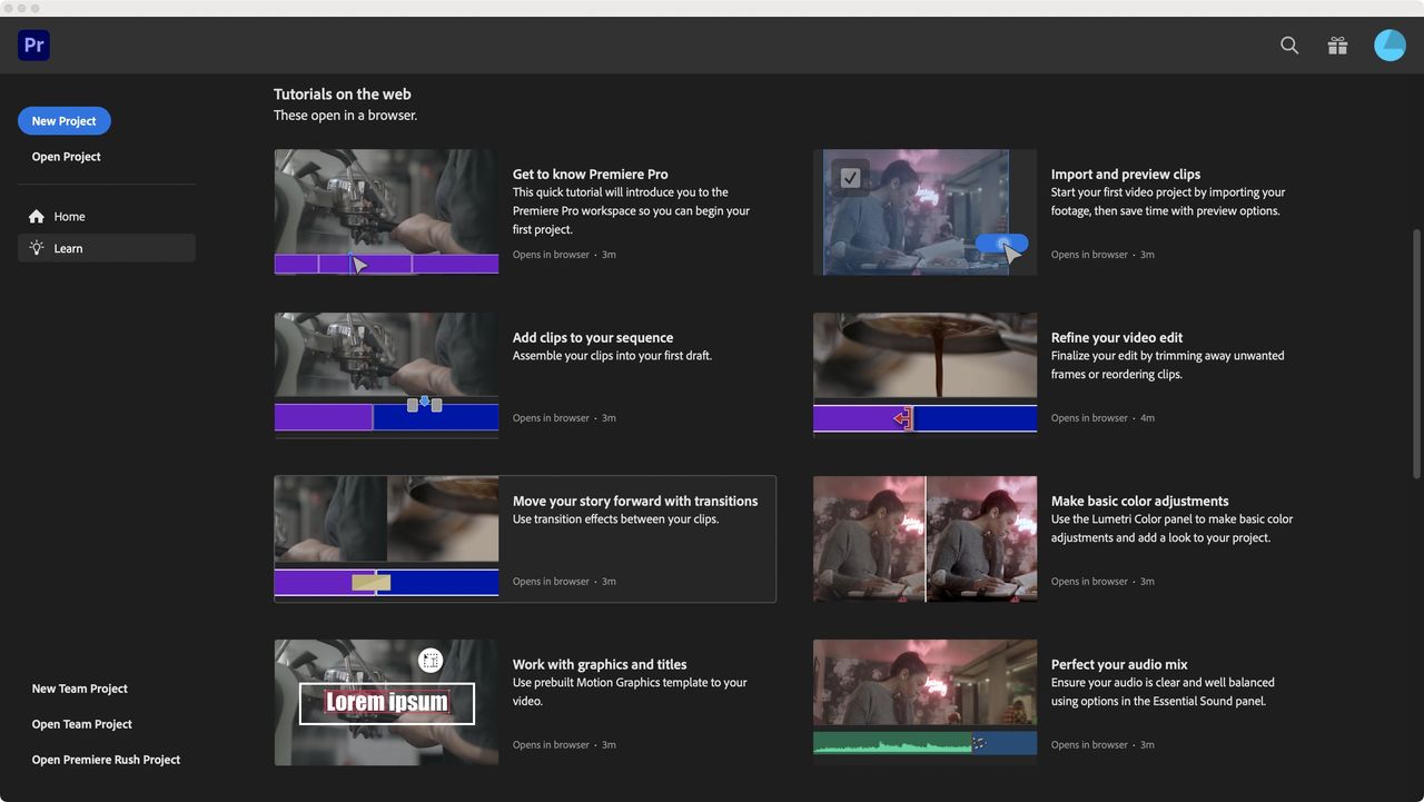 Adobe Premiere Pro during our review