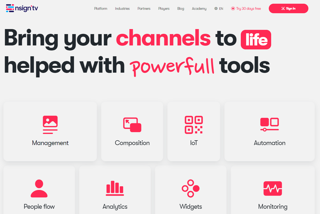 Nsign TV features