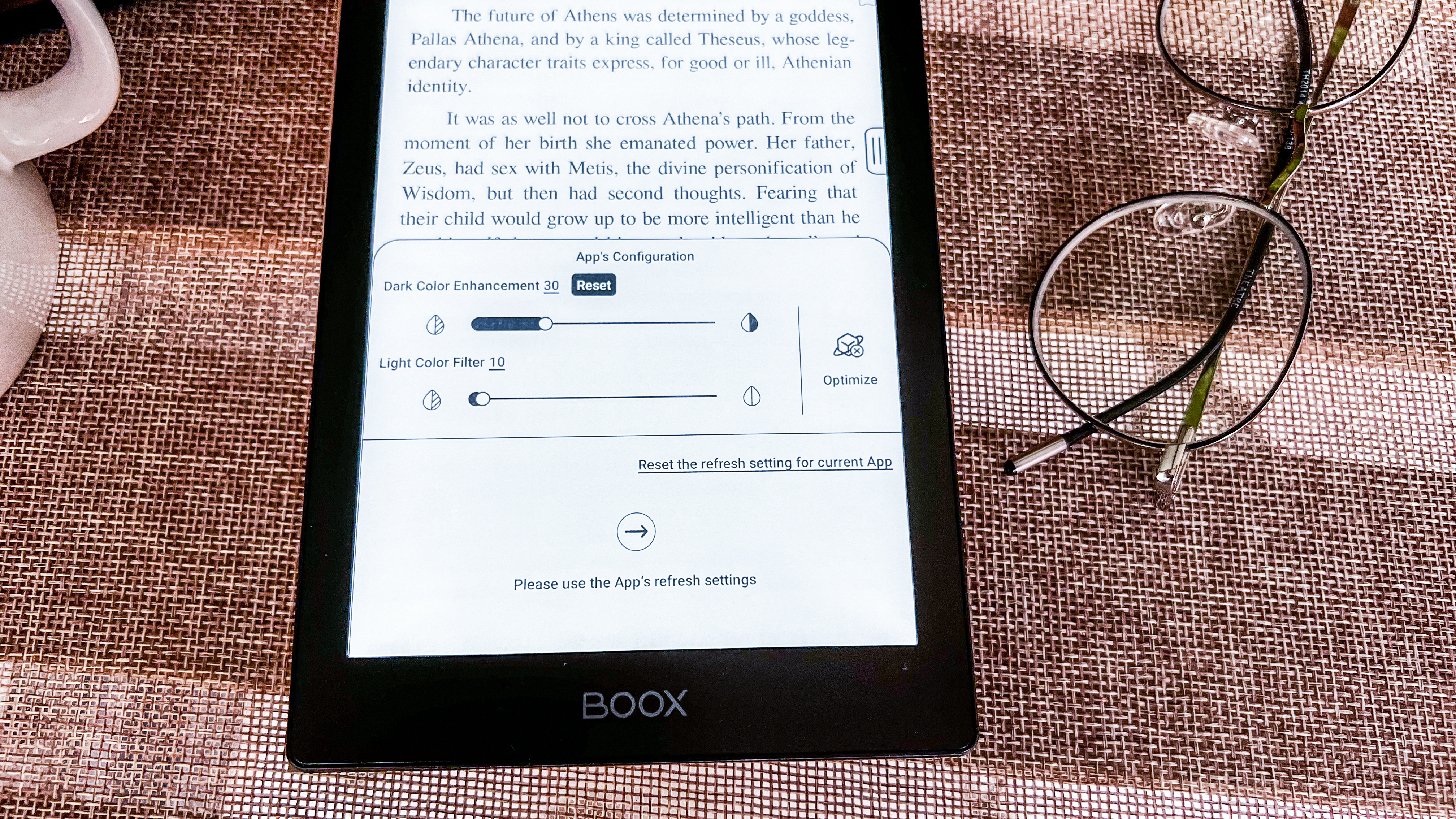 Text enhancements on the Onyx Boox Poke 5 ereader