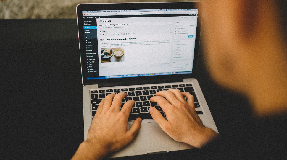 A person editing a WordPress site