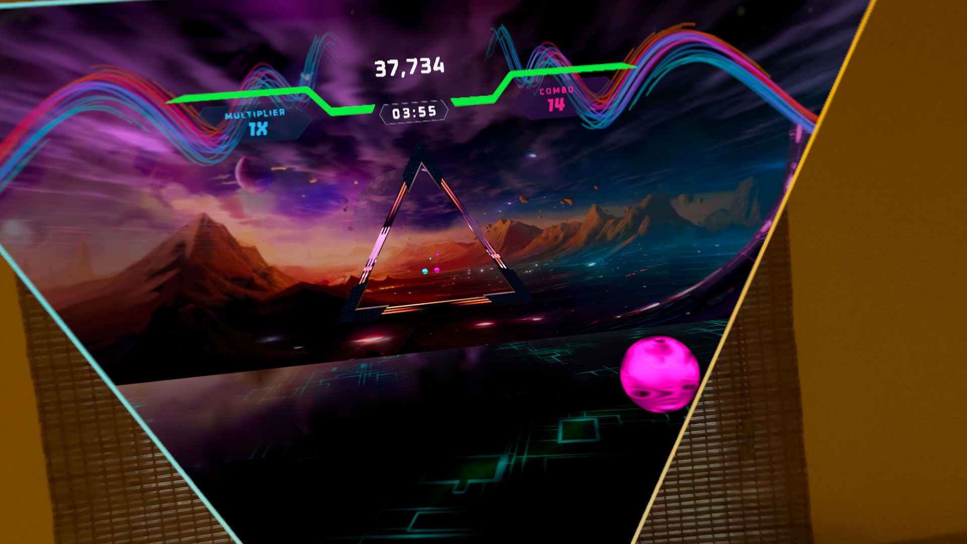 Apple Vision Pro playing Synthrider