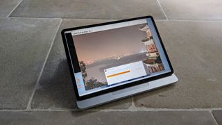 Surface Laptop Studio 2 on the floor