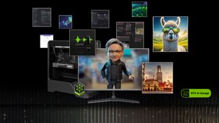 A collage of image examples of NVIDIA's AI capabilities. 